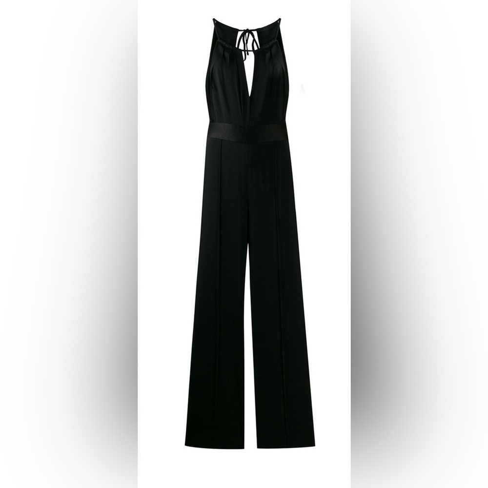 NWT- Black Diane Von Furstenberg Ireland wide-leg jumpsuit in black- size 4 - Picture 6 of 14